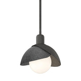 Hubbardton Forge 2023 Natural Iron Ink Multi Brooklyn Double Shade Mini Pendant