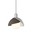 Hubbardton Forge 2023 Vintage Platinum Bronze Multi Brooklyn Double Shade Mini Pendant