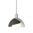 Hubbardton Forge 2023 Vintage Platinum Oil Rubbed Bronze Multi Brooklyn Double Shade Mini Pendant