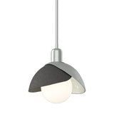 Hubbardton Forge 2023 Vintage Platinum Natural Iron Multi Brooklyn Double Shade Mini Pendant