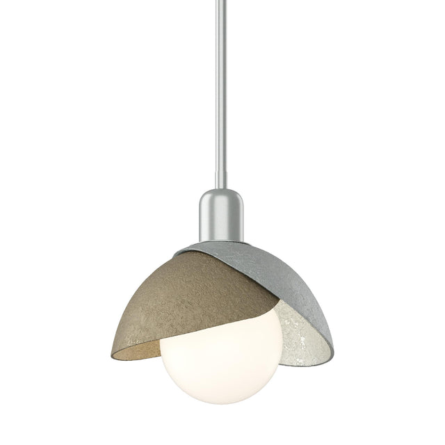 Hubbardton Forge 2023 Vintage Platinum Soft Gold Multi Brooklyn Double Shade Mini Pendant