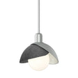 Hubbardton Forge 2023 Vintage Platinum Ink Multi Brooklyn Double Shade Mini Pendant