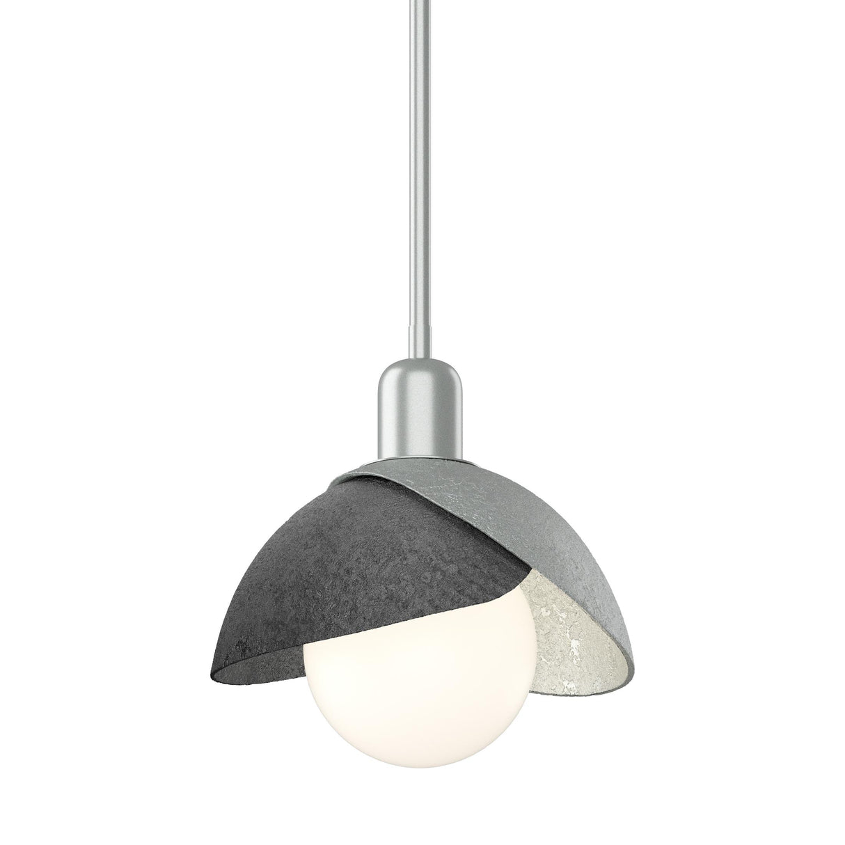 Hubbardton Forge 2023 Vintage Platinum Ink Multi Brooklyn Double Shade Mini Pendant