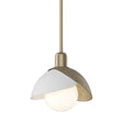 Hubbardton Forge 2023 Soft Gold White Multi Brooklyn Double Shade Mini Pendant