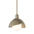 Hubbardton Forge 2023 Soft Gold Soft Gold Multi Brooklyn Double Shade Mini Pendant