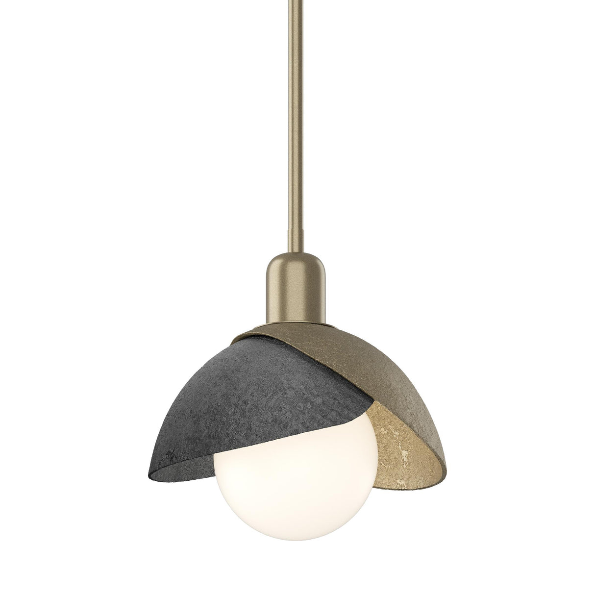 Hubbardton Forge 2023 Soft Gold Ink Multi Brooklyn Double Shade Mini Pendant