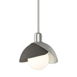 Hubbardton Forge 2023 Sterling Dark Smoke Multi Brooklyn Double Shade Mini Pendant
