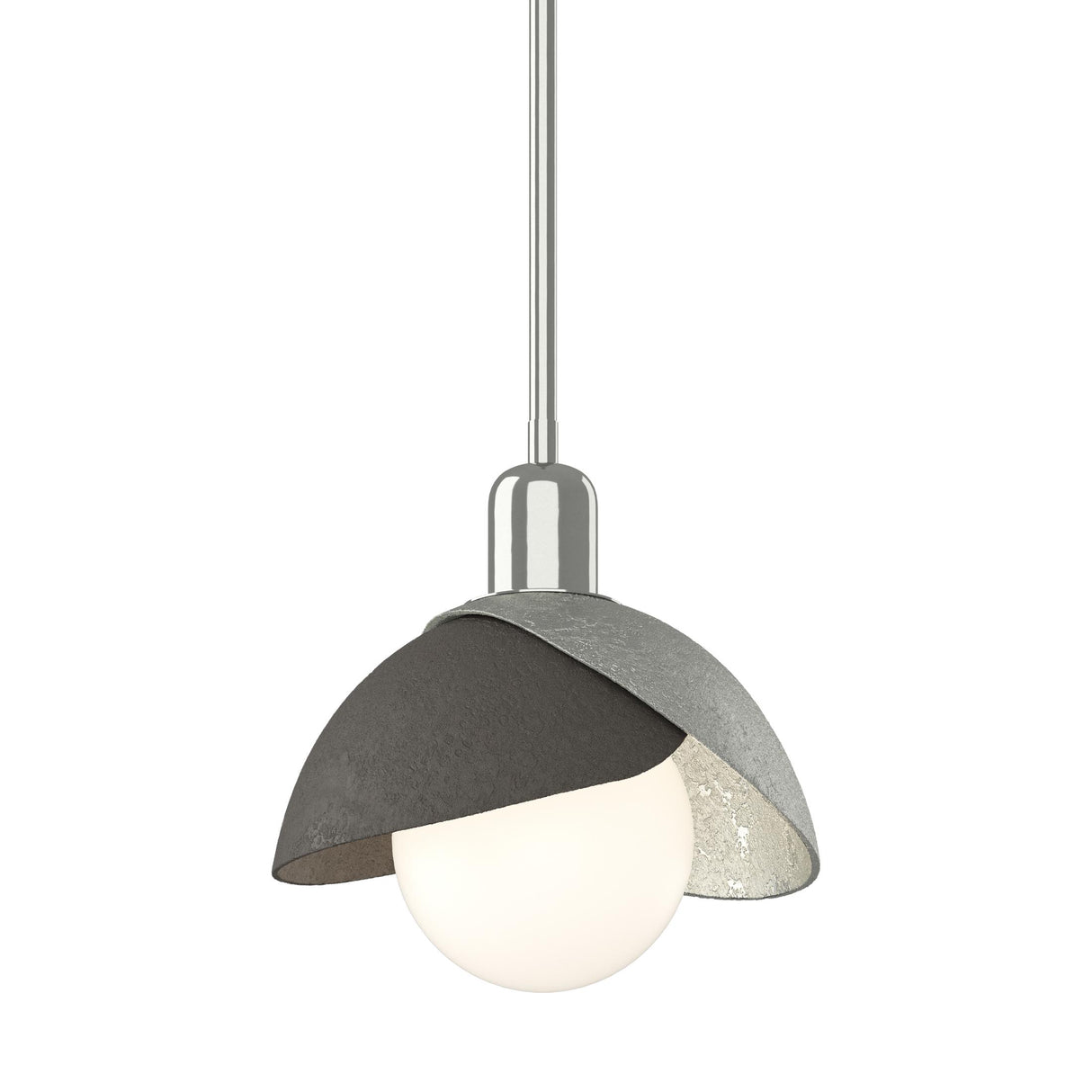 Hubbardton Forge 2023 Sterling Dark Smoke Multi Brooklyn Double Shade Mini Pendant