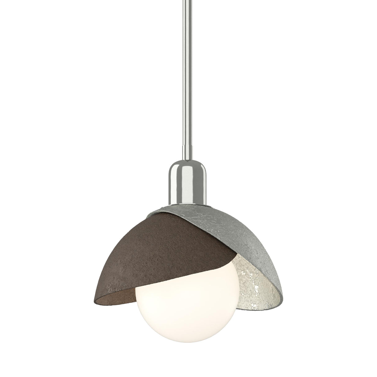 Hubbardton Forge 2023 Sterling Bronze Multi Brooklyn Double Shade Mini Pendant