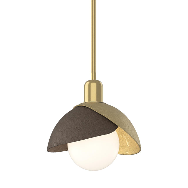 Hubbardton Forge 2023 Modern Brass Bronze Multi Brooklyn Double Shade Mini Pendant