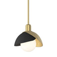 Hubbardton Forge 2023 Modern Brass Black Multi Brooklyn Double Shade Mini Pendant