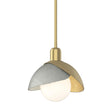 Hubbardton Forge 2023 Modern Brass Sterling Multi Brooklyn Double Shade Mini Pendant