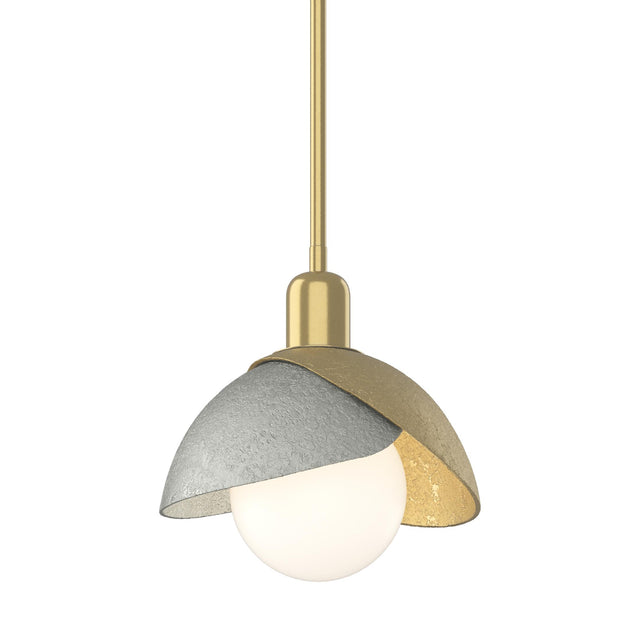 Hubbardton Forge 2023 Modern Brass Sterling Multi Brooklyn Double Shade Mini Pendant
