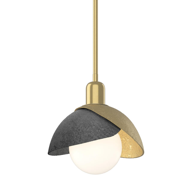 Hubbardton Forge 2023 Modern Brass Ink Multi Brooklyn Double Shade Mini Pendant