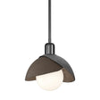 Hubbardton Forge 2023 Ink Bronze Multi Brooklyn Double Shade Mini Pendant