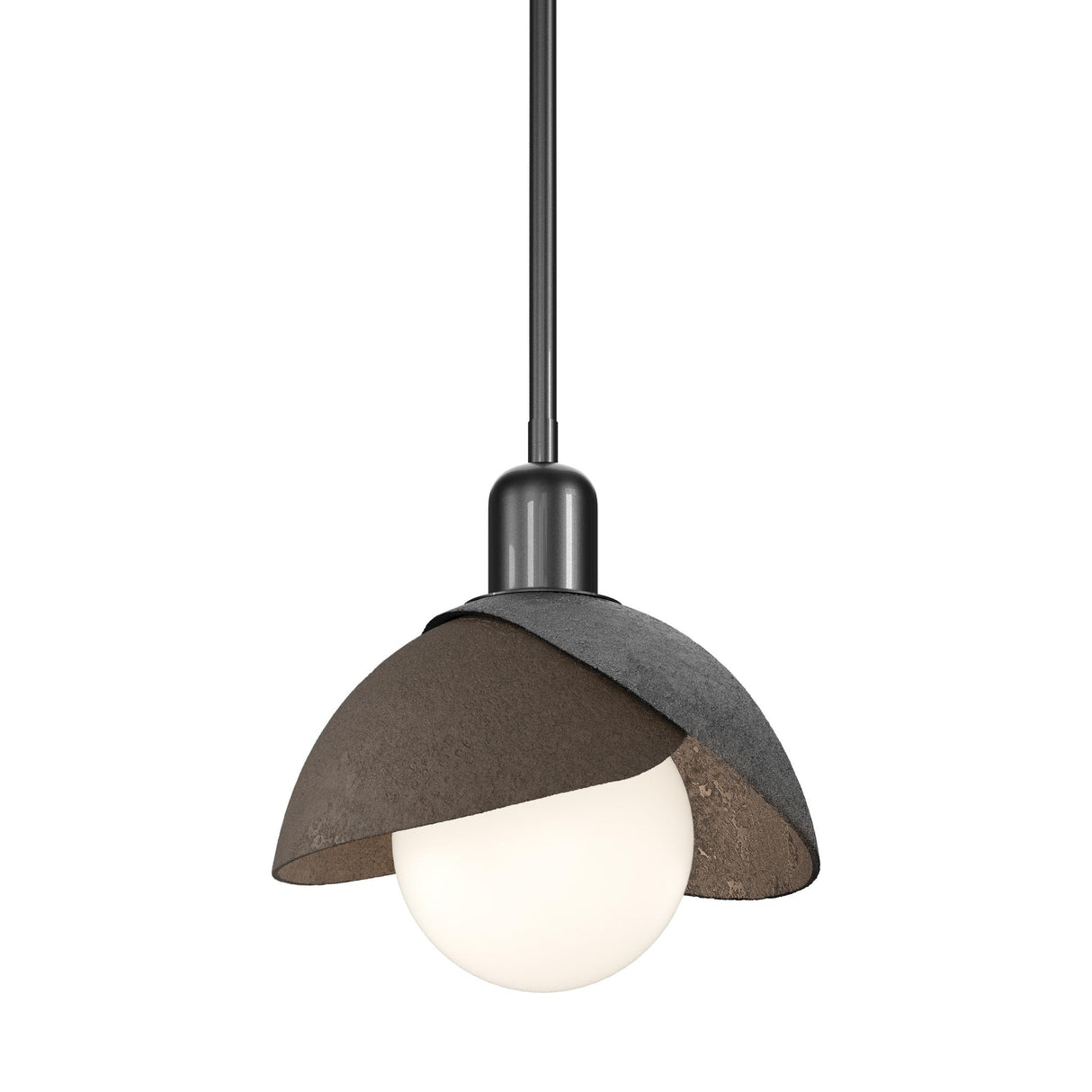 Hubbardton Forge 2023 Ink Bronze Multi Brooklyn Double Shade Mini Pendant