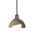 Hubbardton Forge 2023 Ink Soft Gold Multi Brooklyn Double Shade Mini Pendant