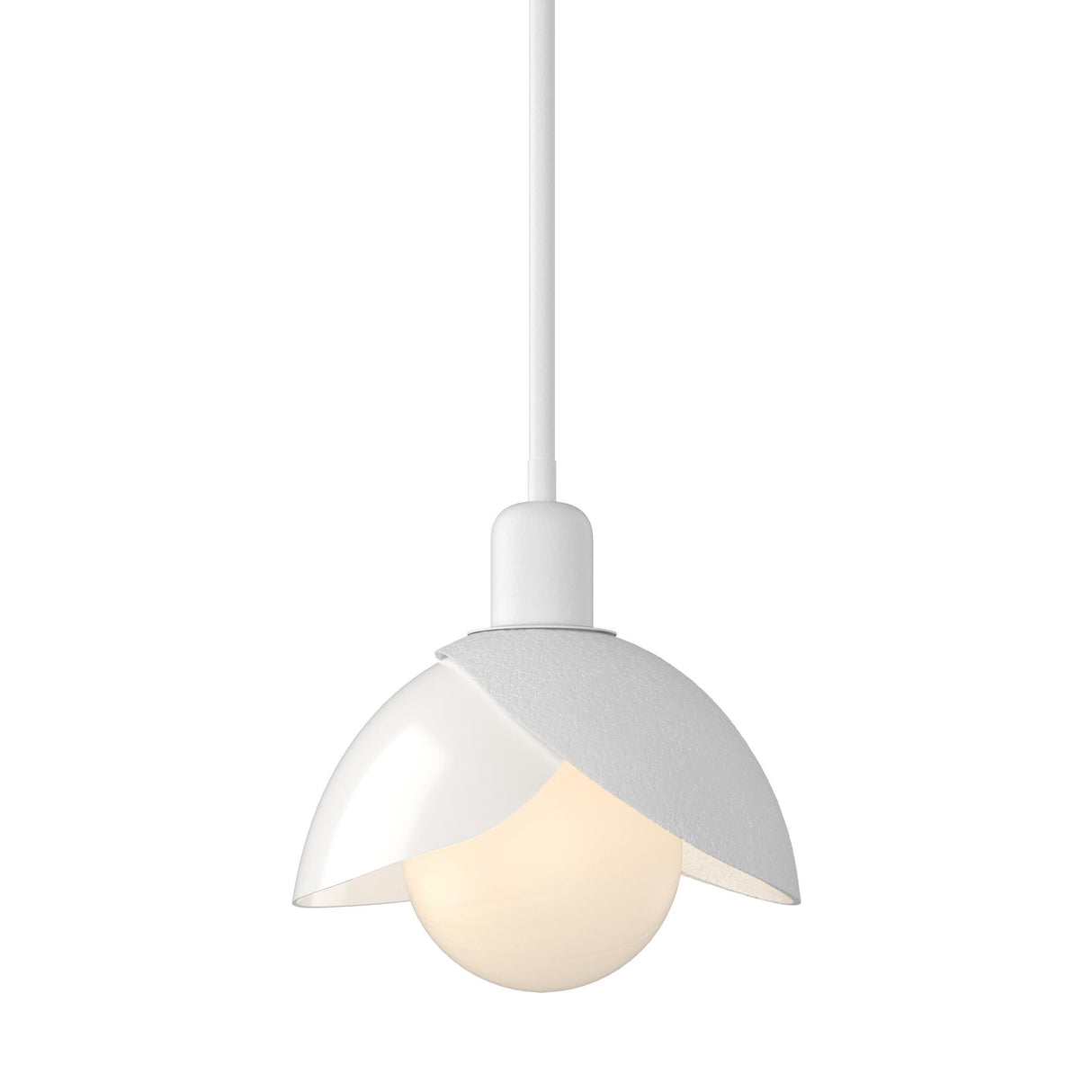 Hubbardton Forge 2023 White White Art Glass (BB) Multi Brooklyn Double Shade Art Glass Mini Pendant