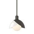 Hubbardton Forge 2023 Dark Smoke White Art Glass (BB) Multi Brooklyn Double Shade Art Glass Mini Pendant