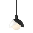 Hubbardton Forge 2023 Black White Art Glass (BB) Multi Brooklyn Double Shade Art Glass Mini Pendant