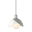 Hubbardton Forge 2023 Vintage Platinum White Art Glass (BB) Multi Brooklyn Double Shade Art Glass Mini Pendant