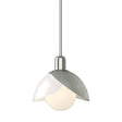 Hubbardton Forge 2023 Sterling White Art Glass (BB) Multi Brooklyn Double Shade Art Glass Mini Pendant