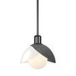Hubbardton Forge 2023 Ink White Art Glass (BB) Multi Brooklyn Double Shade Art Glass Mini Pendant