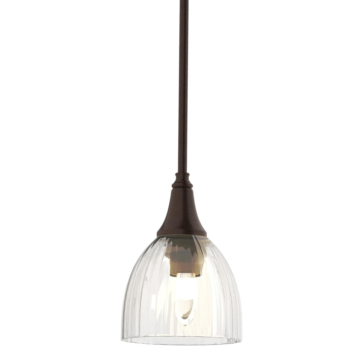 Hubbardton Forge 2000 Oil Rubbed Bronze Water Glass (LL) Multi Trumpet Mini Pendant