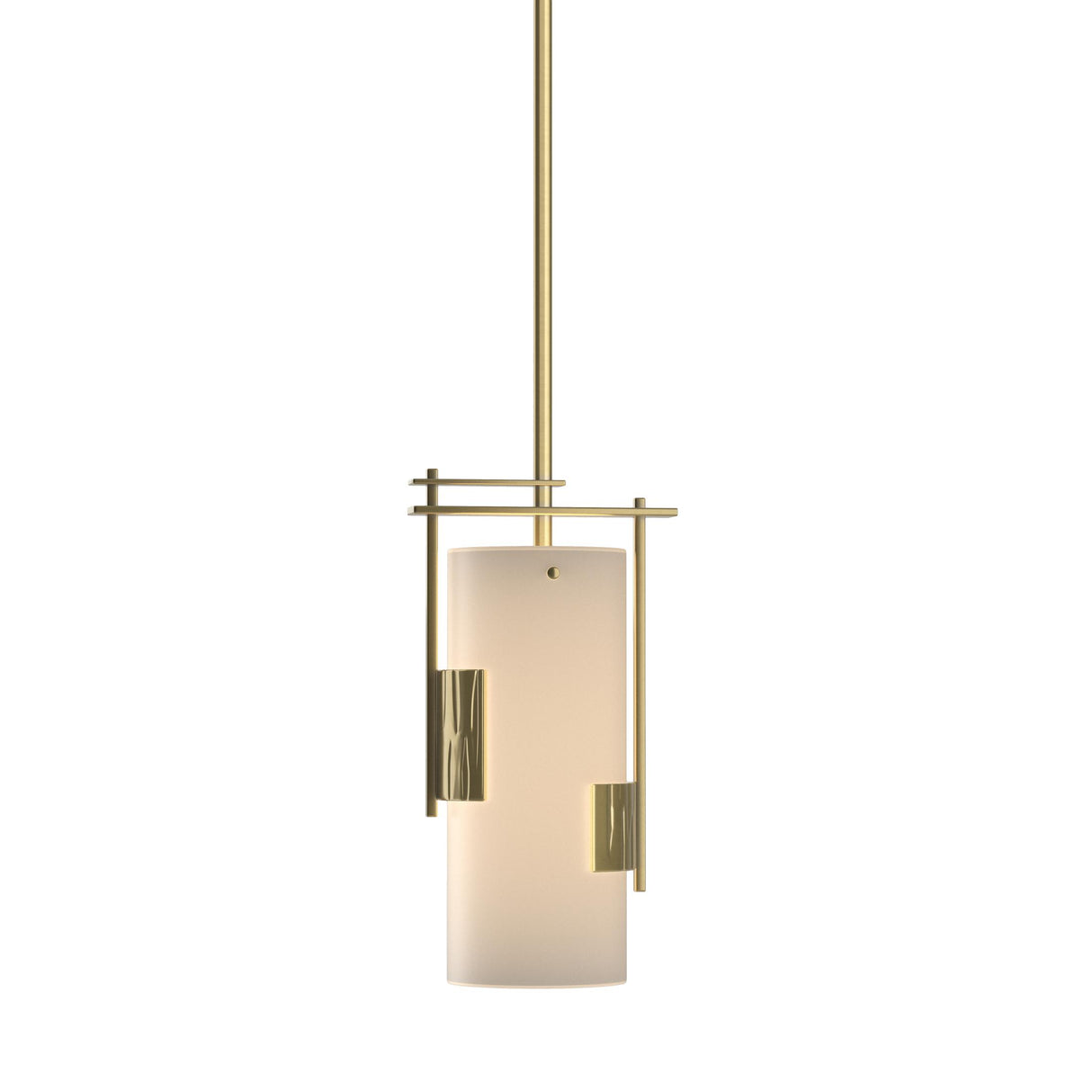 Hubbardton Forge 2004 Modern Brass Opal Glass (GG) Multi Fullered Impressions Mini Pendant