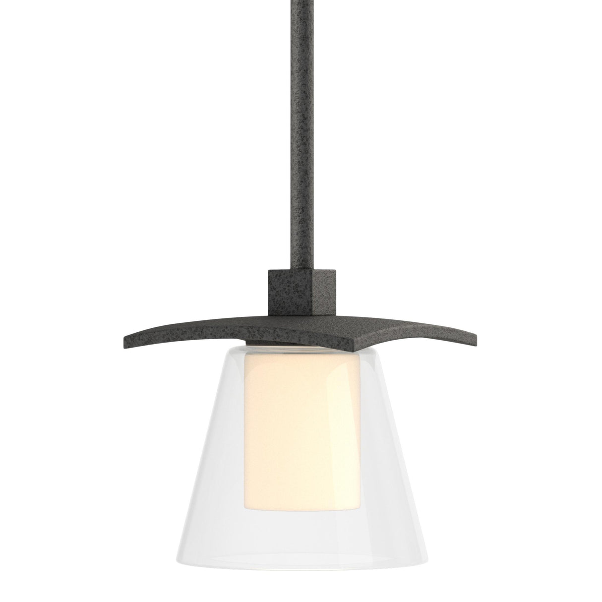 Hubbardton Forge 2010 Natural Iron Clear Glass with Opal Diffuser (ZU) Multi Wren Mini Pendant