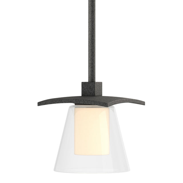 Hubbardton Forge 2010 Natural Iron Clear Glass with Opal Diffuser (ZU) Multi Wren Mini Pendant