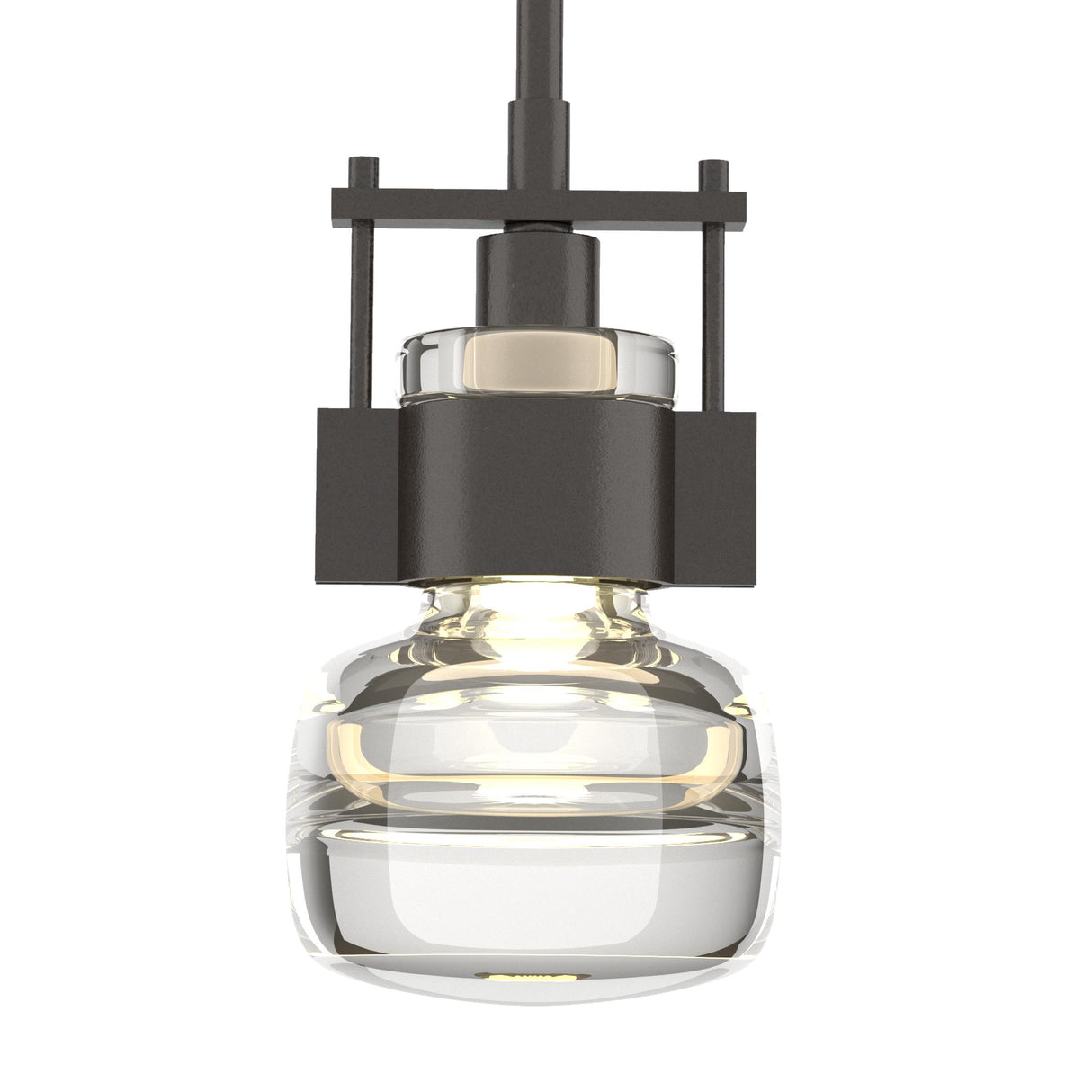 Hubbardton Forge 2013 Oil Rubbed Bronze Clear Glass (ZM) Multi Cuff Small Mini Pendant