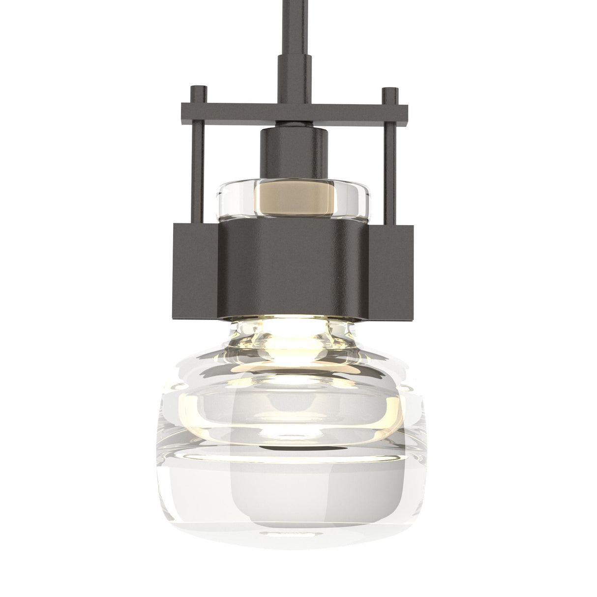 Hubbardton Forge 2016 Oil Rubbed Bronze Clear Glass (ZM) Multi Cuff Large Mini Pendant