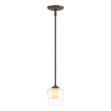 Hubbardton Forge 2010 Bronze Clear Glass with Opal Diffuser (ZU) Multi Simple Mini Pendant