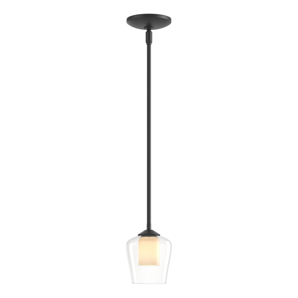 Hubbardton Forge 2010 Black Clear Glass with Opal Diffuser (ZU) Multi Simple Mini Pendant