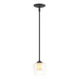 Hubbardton Forge 2010 Black Clear Glass with Opal Diffuser (ZU) Multi Simple Mini Pendant