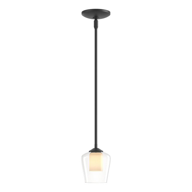 Hubbardton Forge 2010 Black Clear Glass with Opal Diffuser (ZU) Multi Simple Mini Pendant