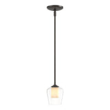 Hubbardton Forge 2010 Oil Rubbed Bronze Clear Glass with Opal Diffuser (ZU) Multi Simple Mini Pendant