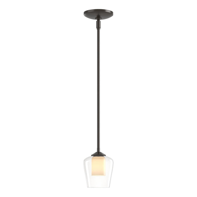 Hubbardton Forge 2010 Oil Rubbed Bronze Clear Glass with Opal Diffuser (ZU) Multi Simple Mini Pendant