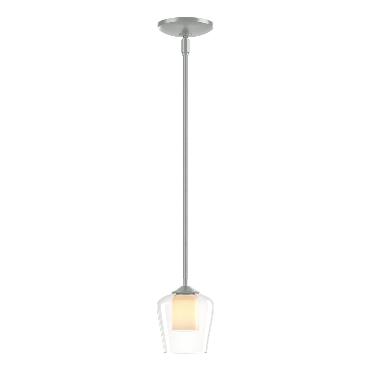 Hubbardton Forge 2010 Vintage Platinum Clear Glass with Opal Diffuser (ZU) Multi Simple Mini Pendant