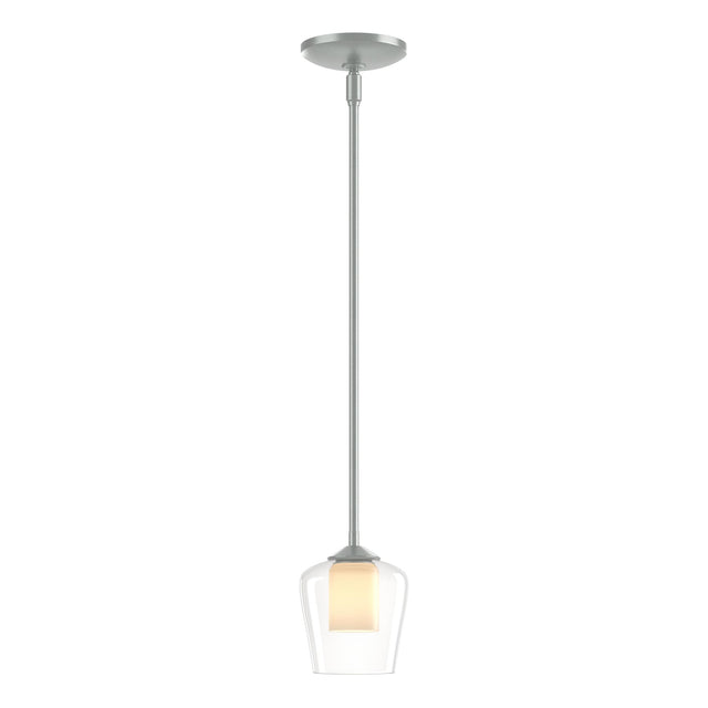 Hubbardton Forge 2010 Vintage Platinum Clear Glass with Opal Diffuser (ZU) Multi Simple Mini Pendant