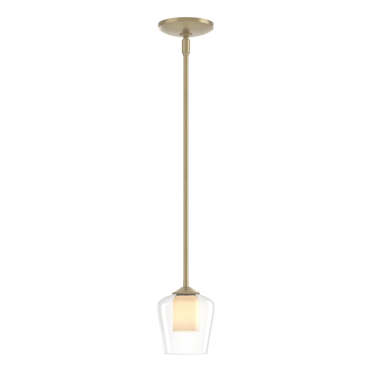 Hubbardton Forge 2010 Soft Gold Clear Glass with Opal Diffuser (ZU) Multi Simple Mini Pendant