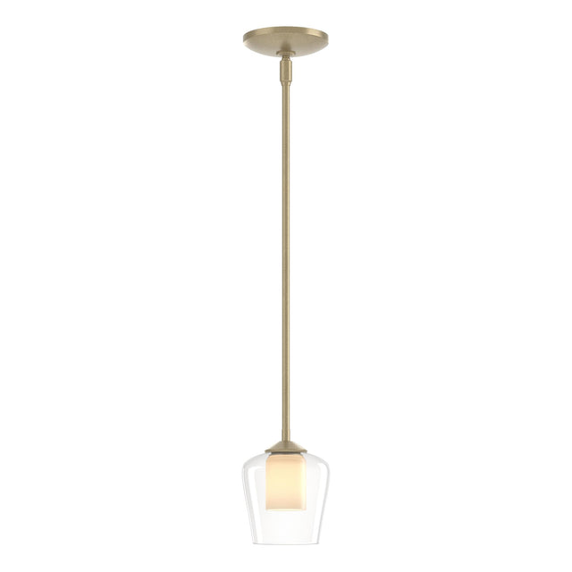 Hubbardton Forge 2010 Soft Gold Clear Glass with Opal Diffuser (ZU) Multi Simple Mini Pendant
