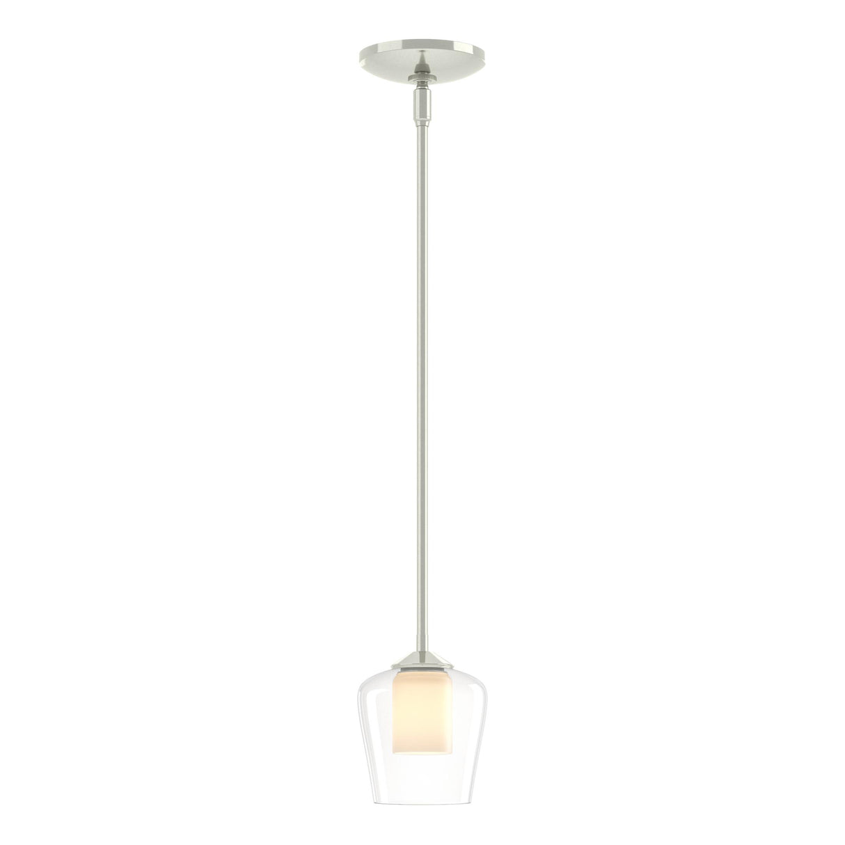 Hubbardton Forge 2010 Sterling Clear Glass with Opal Diffuser (ZU) Multi Simple Mini Pendant