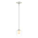 Hubbardton Forge 2010 Sterling Clear Glass with Opal Diffuser (ZU) Multi Simple Mini Pendant
