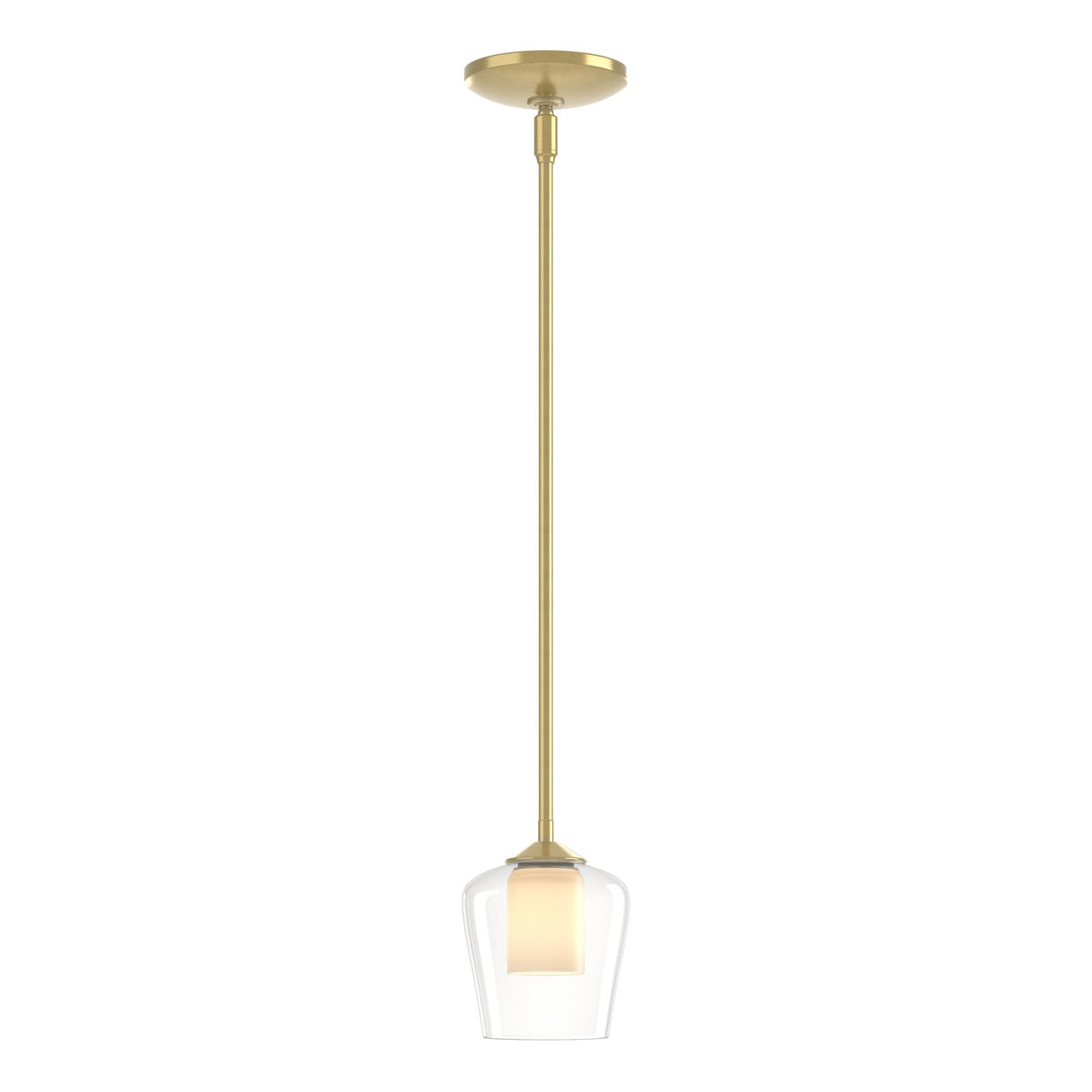Hubbardton Forge 2010 Modern Brass Clear Glass with Opal Diffuser (ZU) Multi Simple Mini Pendant