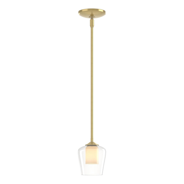 Hubbardton Forge 2010 Modern Brass Clear Glass with Opal Diffuser (ZU) Multi Simple Mini Pendant