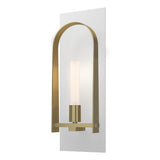 Hubbardton Forge 2023 White Modern Brass Frosted Glass (FD) Triomphe 1-Light Sconce