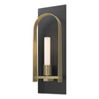 Hubbardton Forge 2023 Ink Modern Brass Frosted Glass (FD) Triomphe 1-Light Sconce
