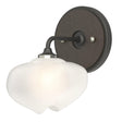 Hubbardton Forge 2022 Black Oil Rubbed Bronze Frosted Glass (FD) Ume 1-Light Curved Arm Bath Sconce